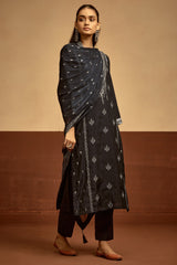 Sabhyata Ladies Western Kurti 3Pcs Set 252Si2501 Black