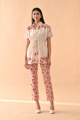 Sabhyata Ladies Western Kurti 3Pcs Set 253Aa2501 Cream