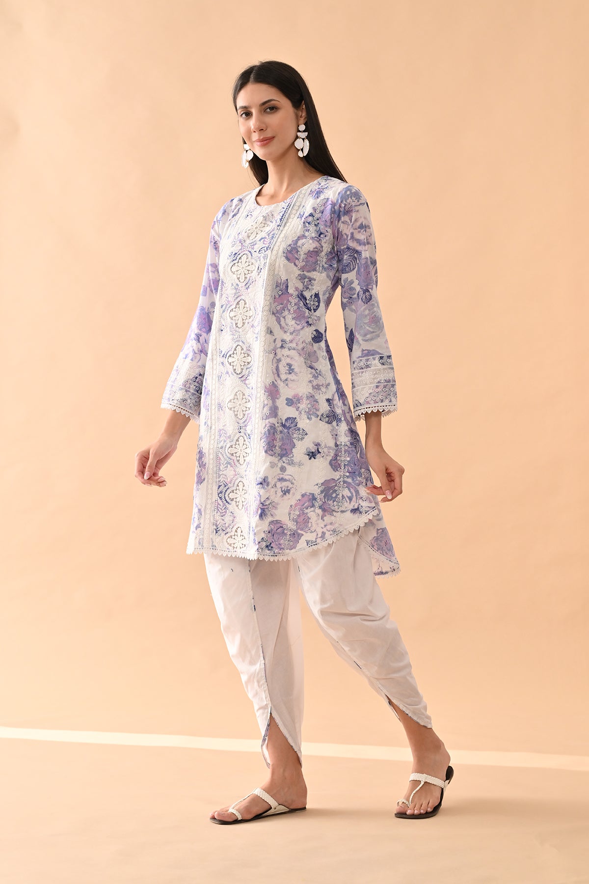 Sabhyata Ladies Western Kurti 2Pcs Set 253Alt2501 White