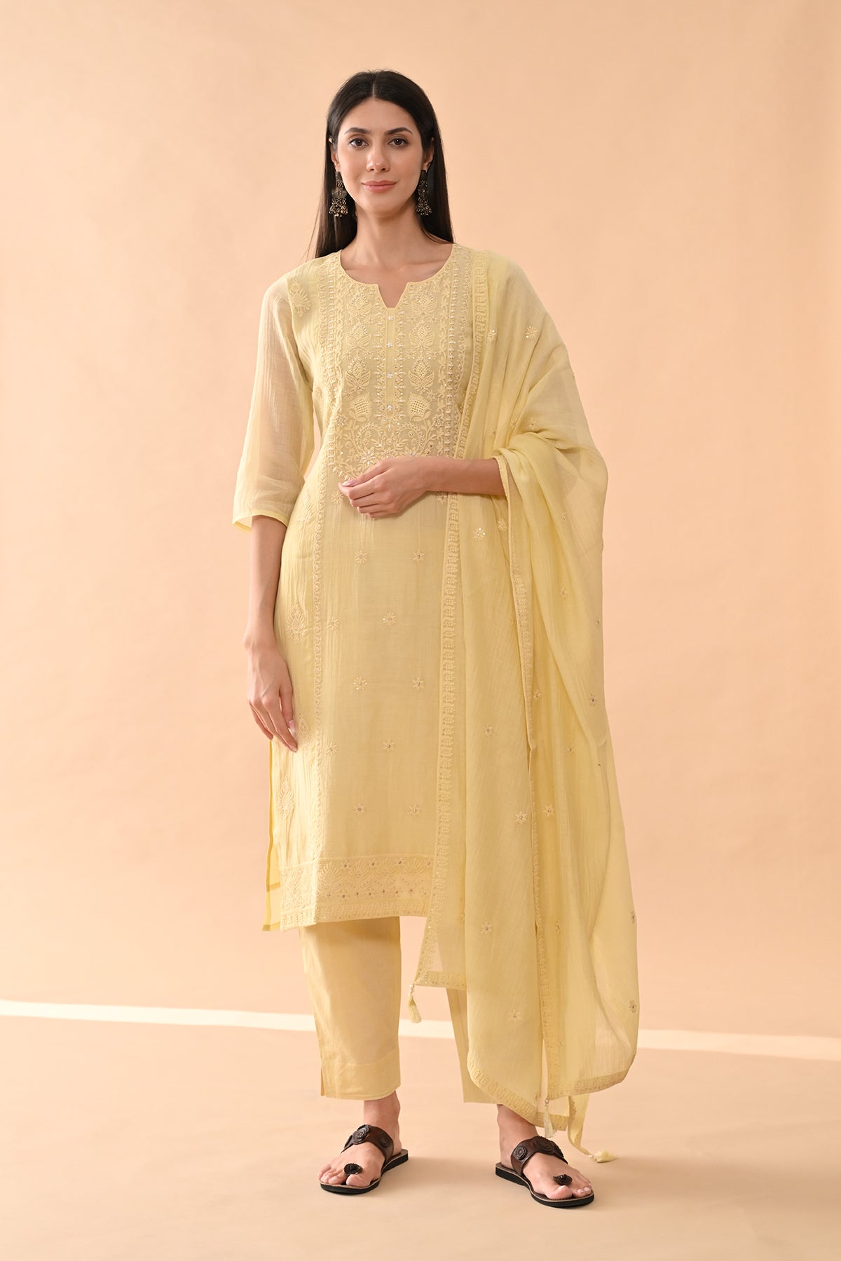 Sabhyata Ladies Western Kurti 3Pcs Set 253Inc2505 Yellow