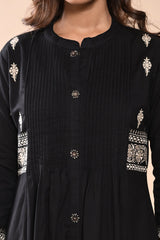 Sabhyata Ladies Western Kurti 2Pcs Set 253Saf1432B Black