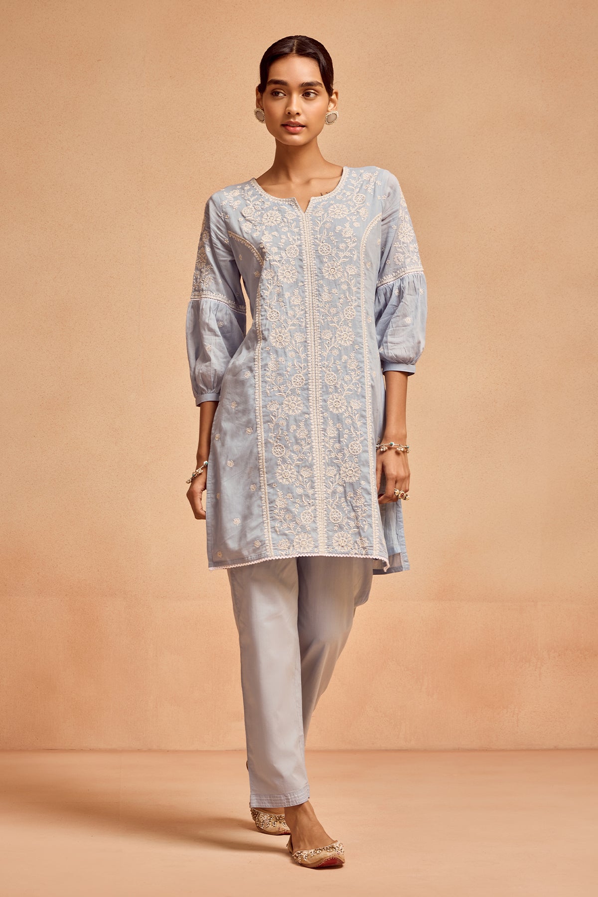 Sabhyata Ladies Western Kurti 3Pcs Set 253Vls6855 Blue
