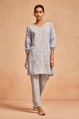 Sabhyata Ladies Western Kurti 3Pcs Set 253Vls6855 Blue