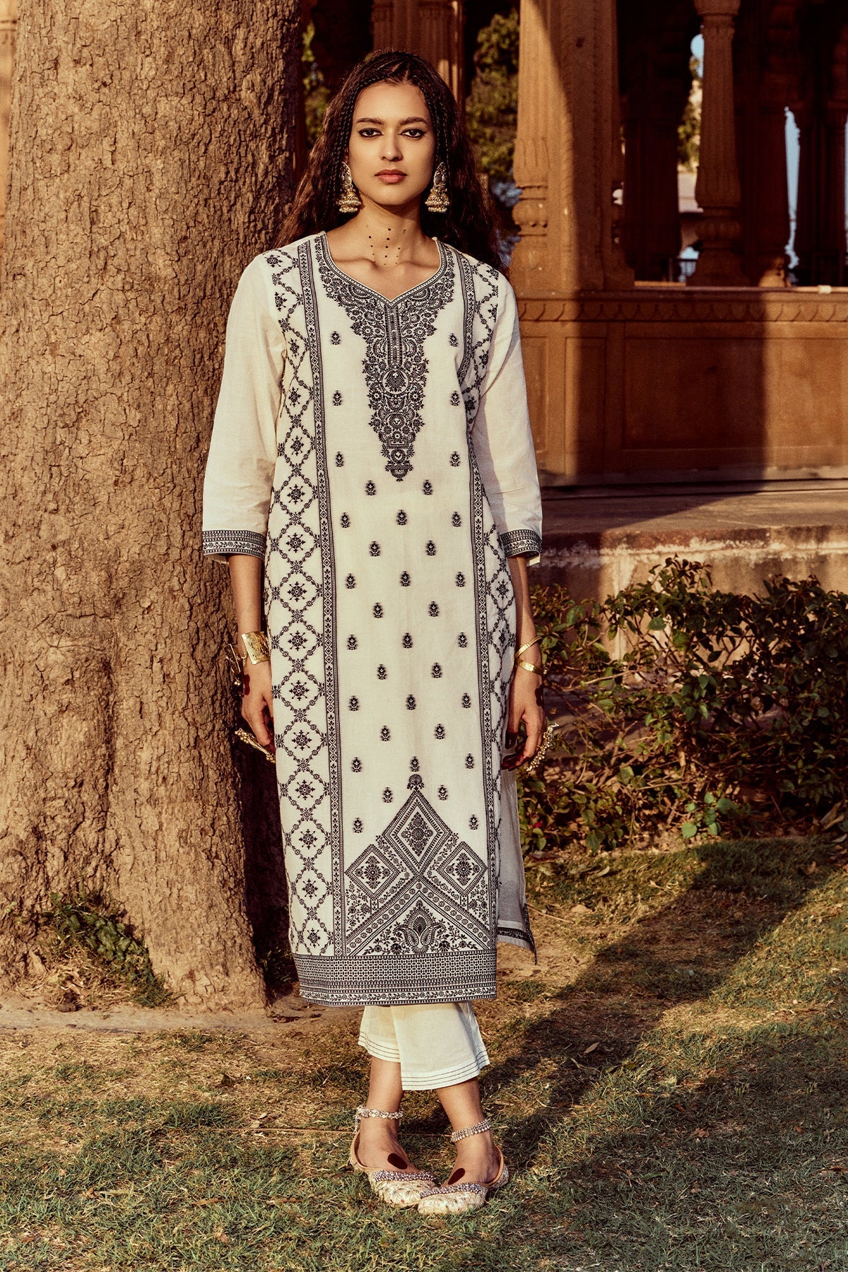 Sabhyata Ladies Western Kurti 3Pcs Set 253Vls7209 Cream