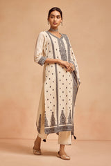 Sabhyata Ladies Western Kurti 3Pcs Set 253Vls7210 Cream