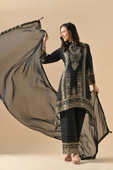 Sabhyata Ladies Western Kurti 3Pcs Set 254Kf2514 Black