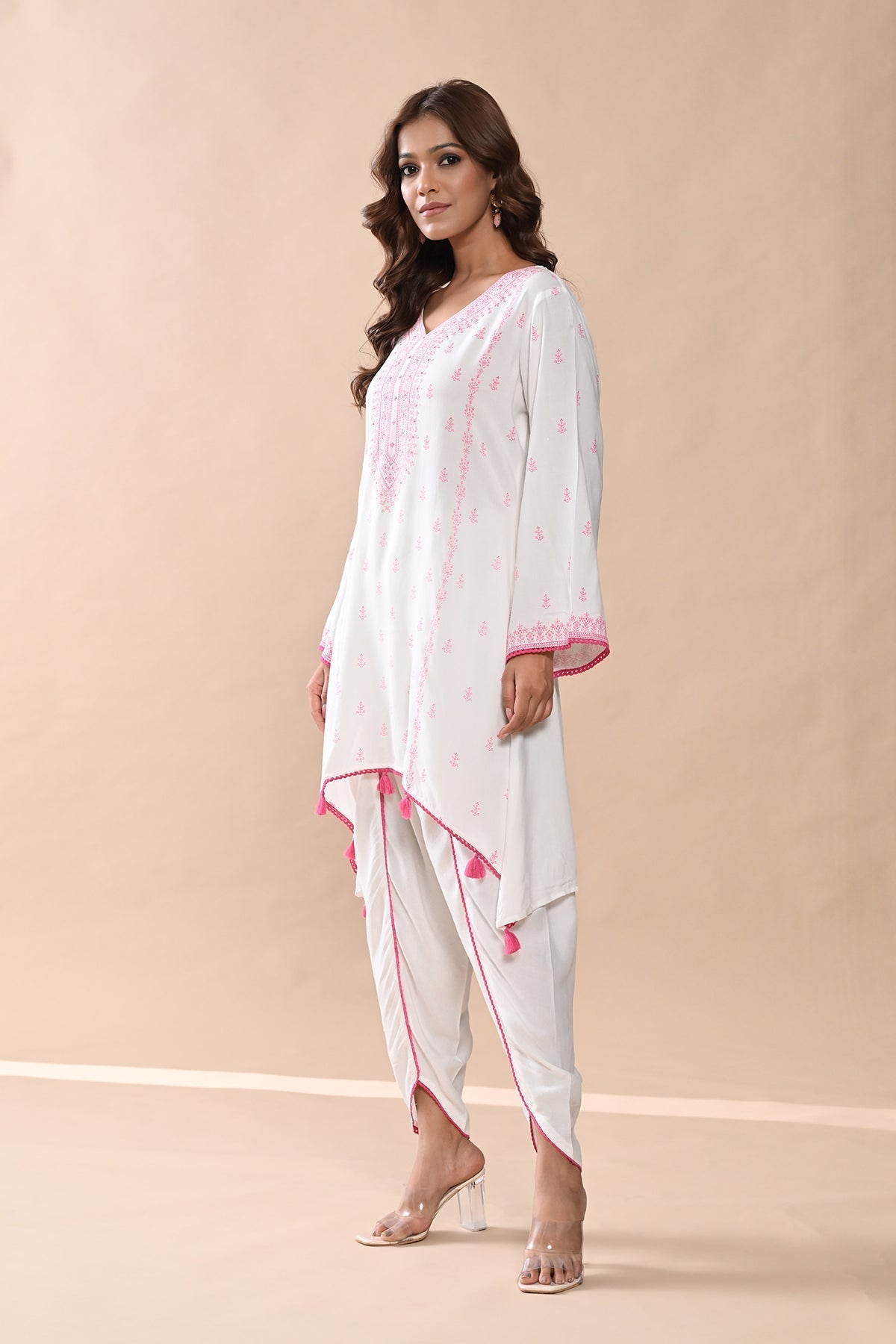 Sabhyata Ladies Western Kurti 2Pcs Set 254Sr895 Cream