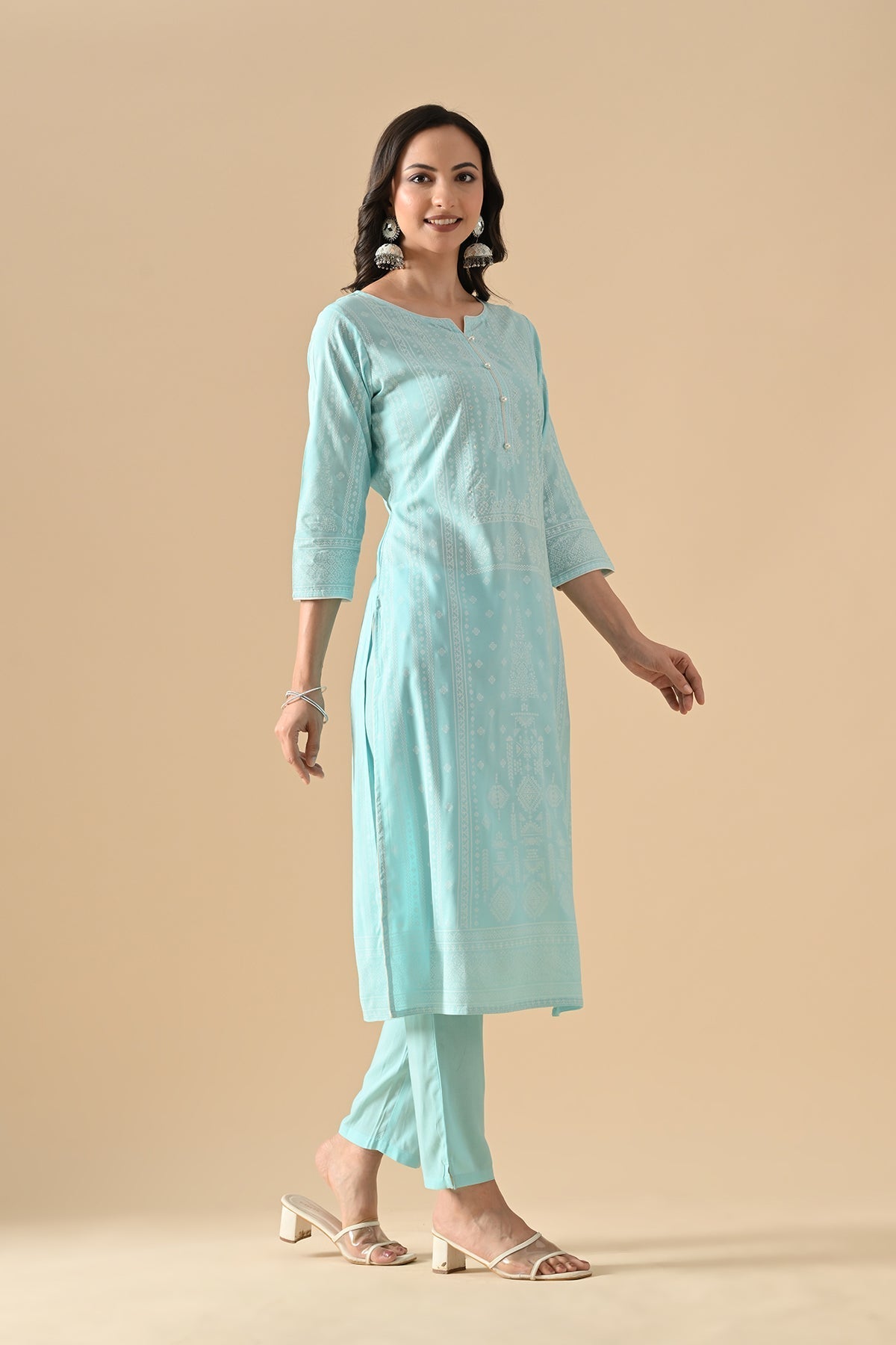 Sabhyata Ladies Western Kurti 3Pcs Set 255Ad506 Blue