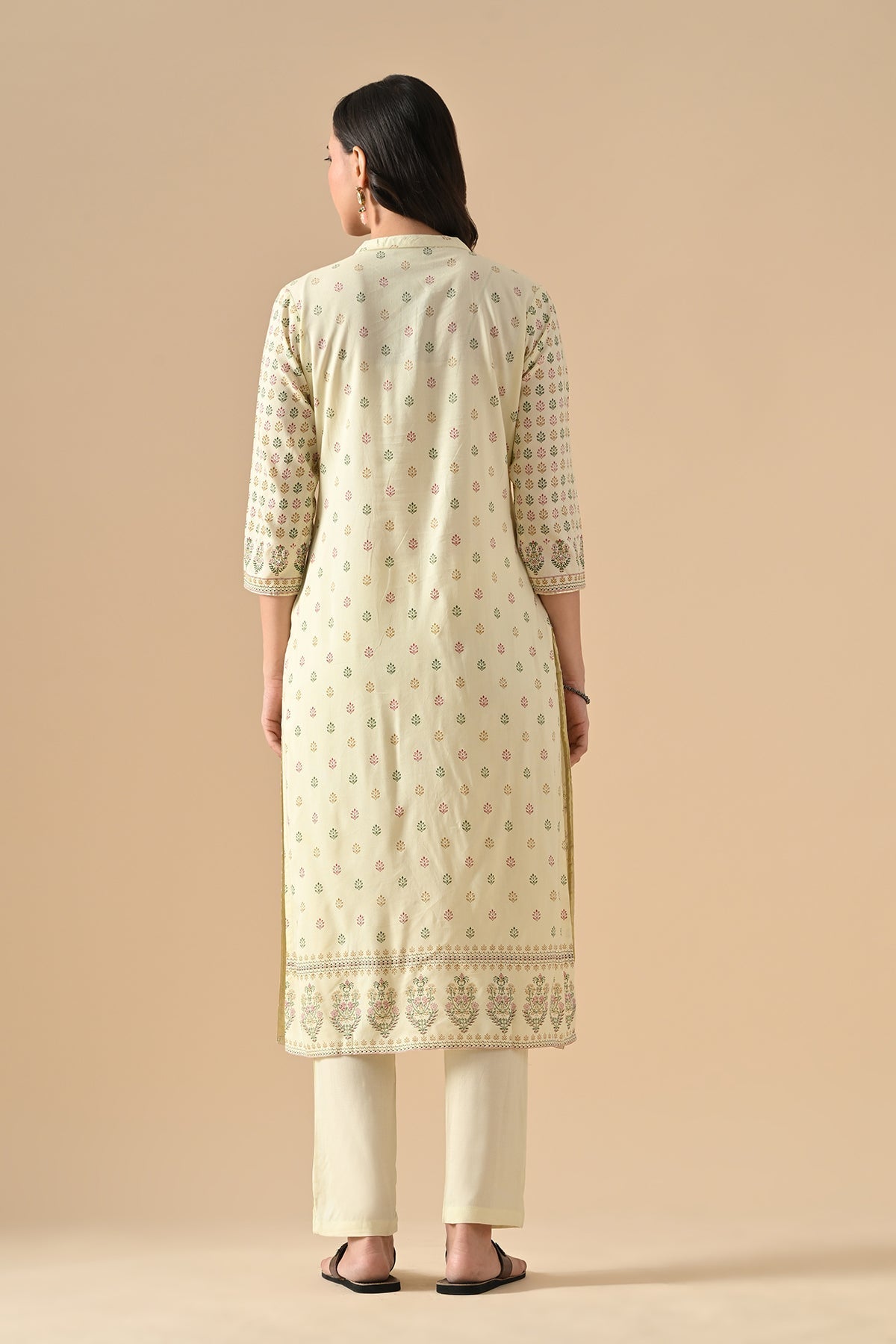 Sabhyata Ladies Western Kurti 3Pcs Set 255Ad545 Cream