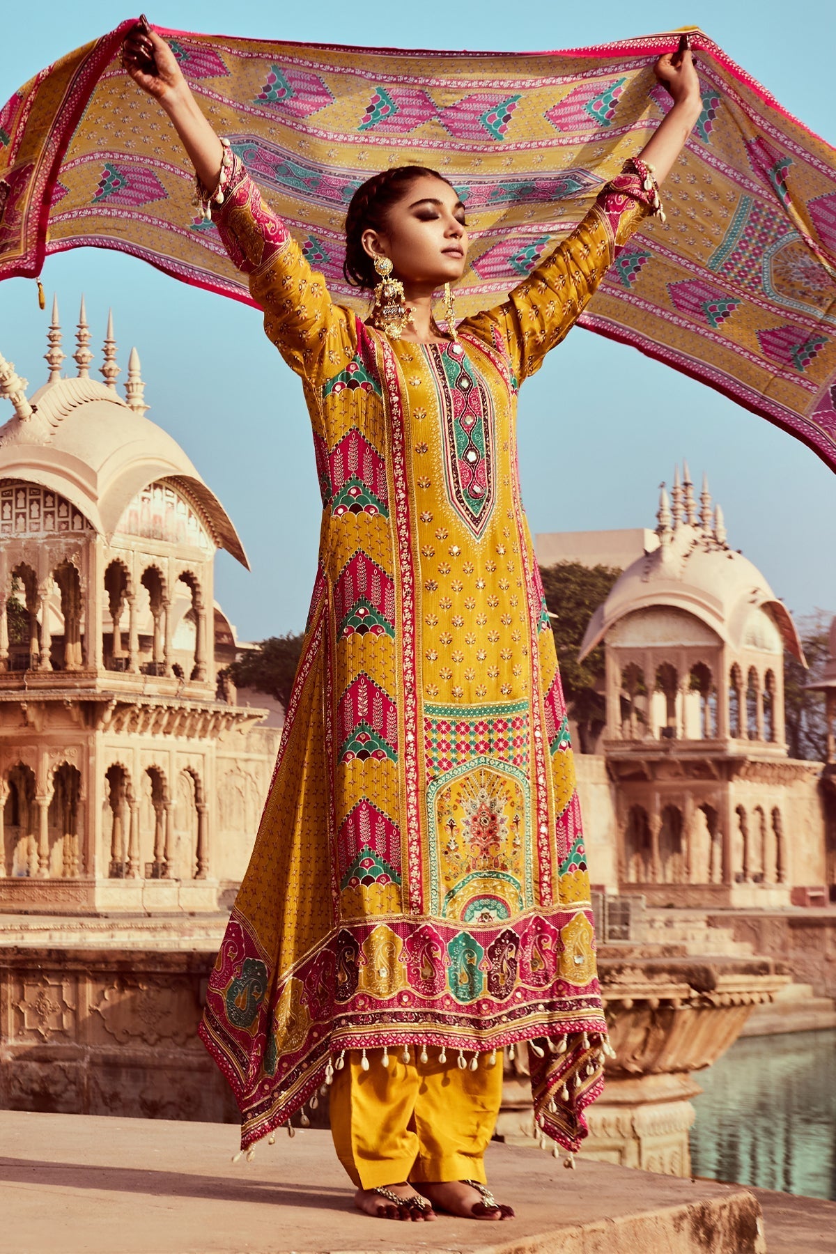 Sabhyata Ladies Western Kurti 3Pcs Set 255Kf2506 Mustard