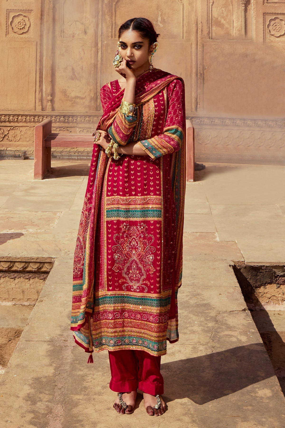 Sabhyata Ladies Western Kurti 3Pcs Set 255Kf2510 Pink