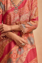 Sabhyata Ladies Western Kurti 2Pcs Set 255Nc2503 Pink