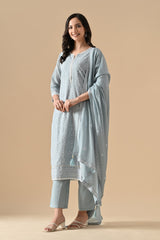 Sabhyata Ladies Western Kurti 3Pcs Set 255Nkc911 Blue