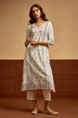Sabhyata Ladies Western Kurti 3Pcs Set 256Ad529 A White
