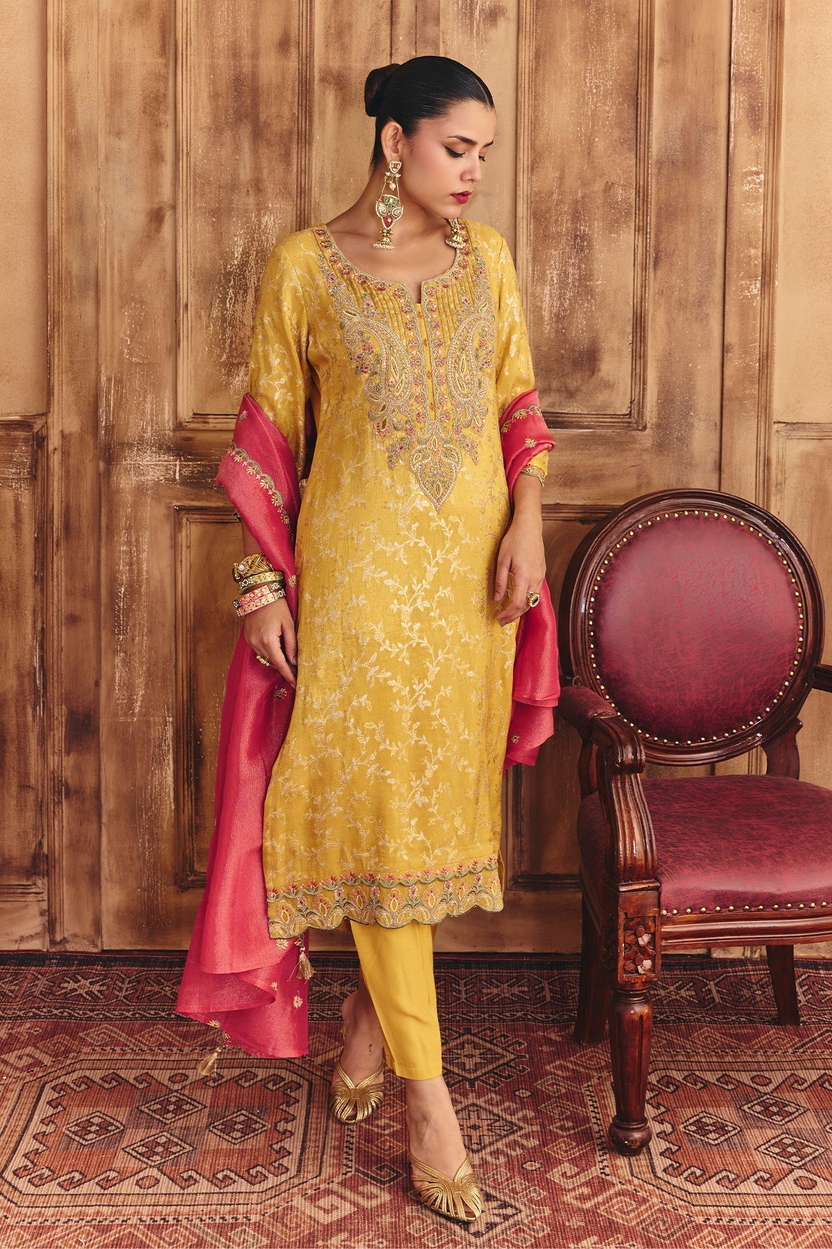 Sabhyata Ladies Western Kurti 3Pcs Set 257Inc2509 Mustard