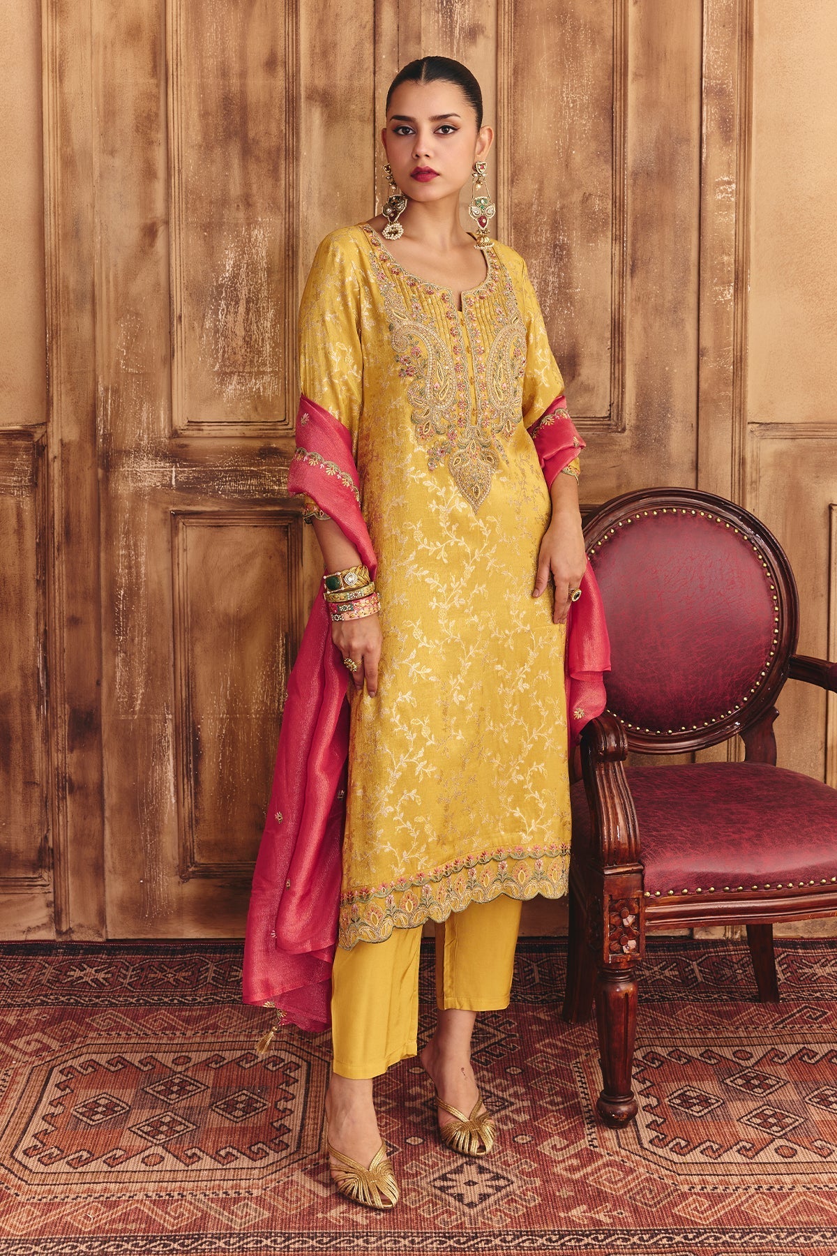 Sabhyata Ladies Western Kurti 3Pcs Set 257Inc2509 Mustard