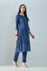 SABHYATA LADIES WESTERN KURTI 3PCS SET 258AD702A BLUE