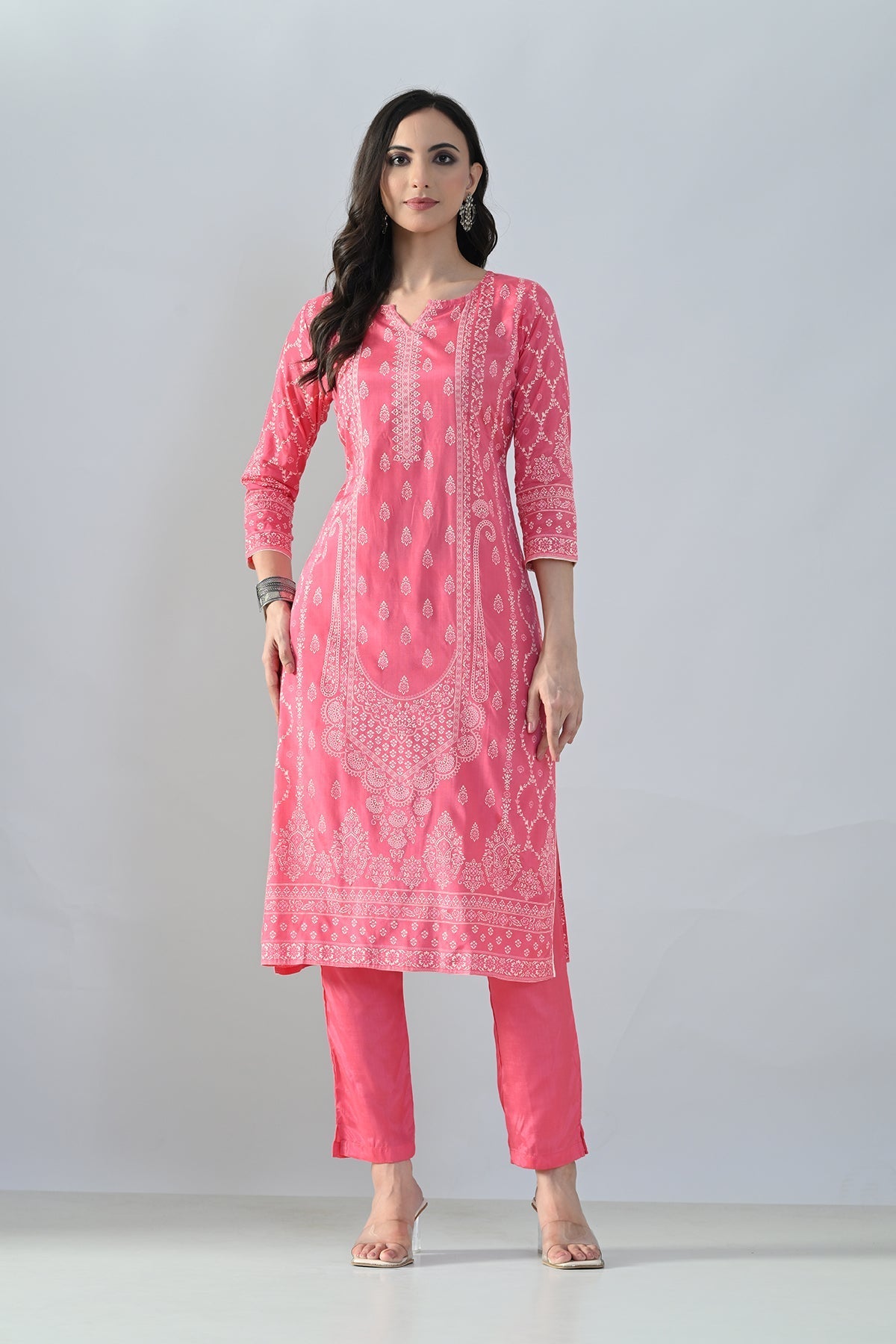 SABHYATA LADIES WESTERN KURTI 3PCS SET 258AD702B PINK