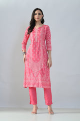 SABHYATA LADIES WESTERN KURTI 3PCS SET 258AD702B PINK