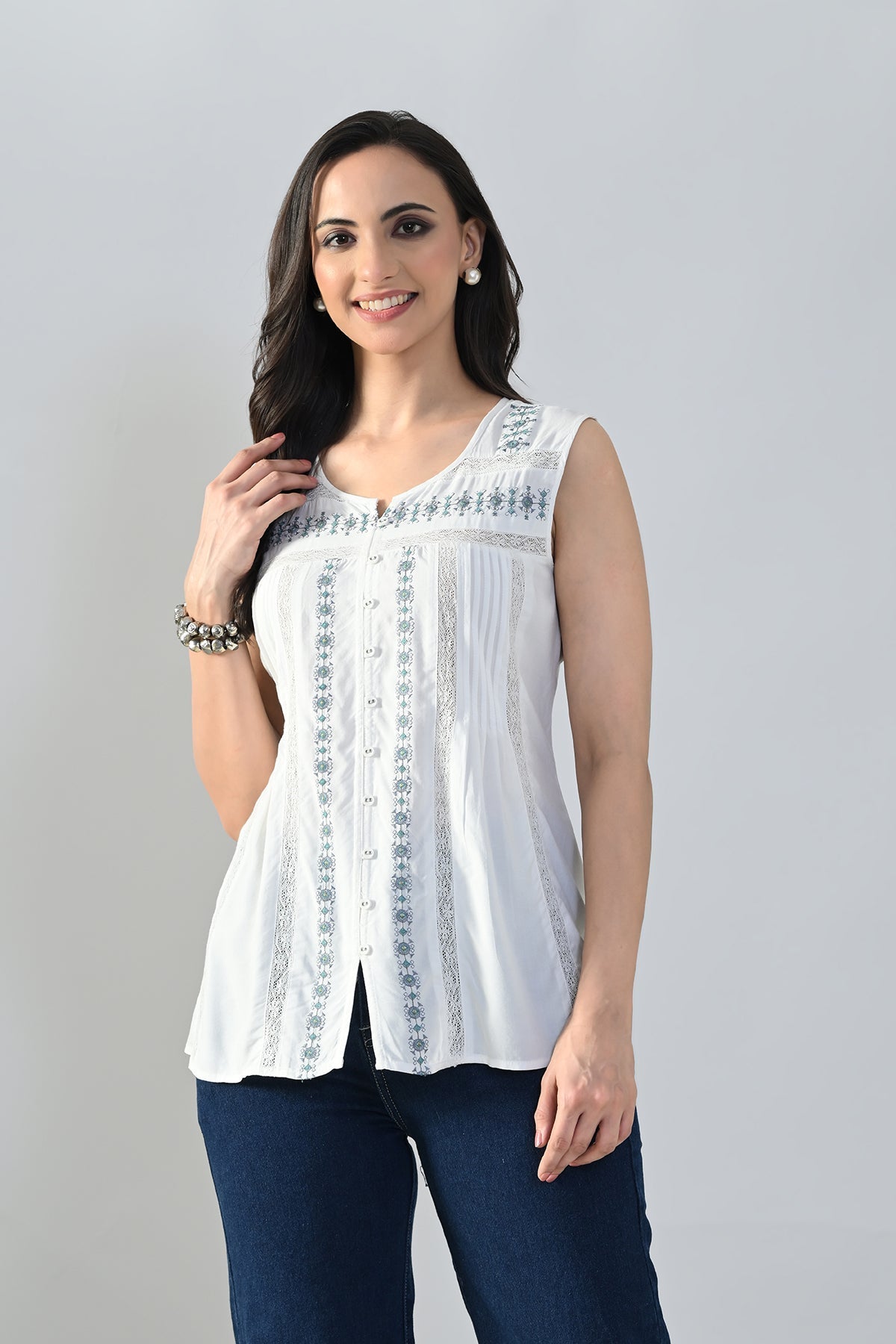 SABHYATA LADIES WESTERN KURTI 1PCS 258BSK1476B CREAM
