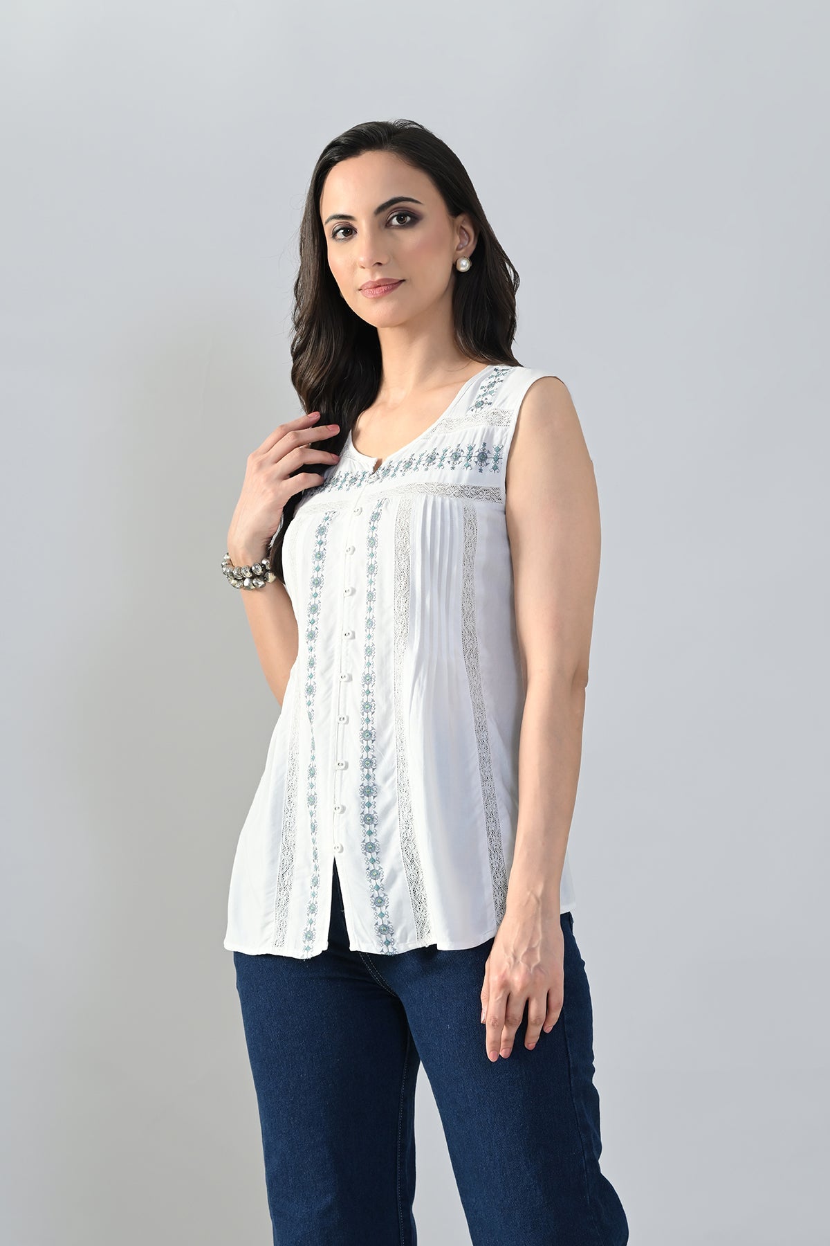 SABHYATA LADIES WESTERN KURTI 1PCS 258BSK1476B CREAM