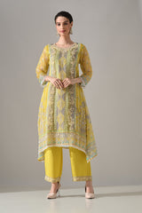 Mustard Printed Kurta Set