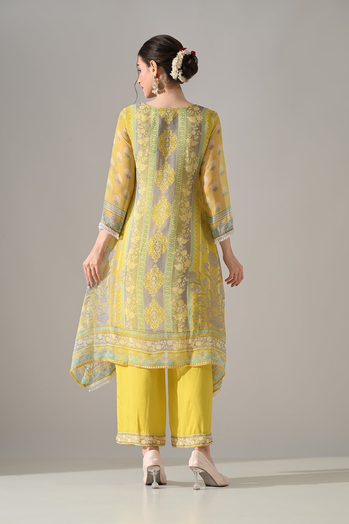 Mustard Printed Kurta Set