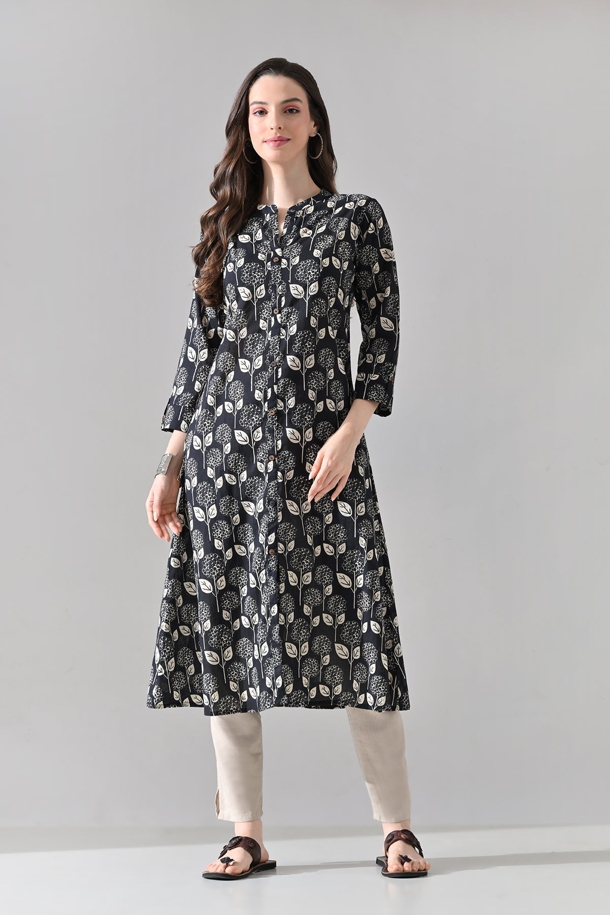 Black Printed Kurta