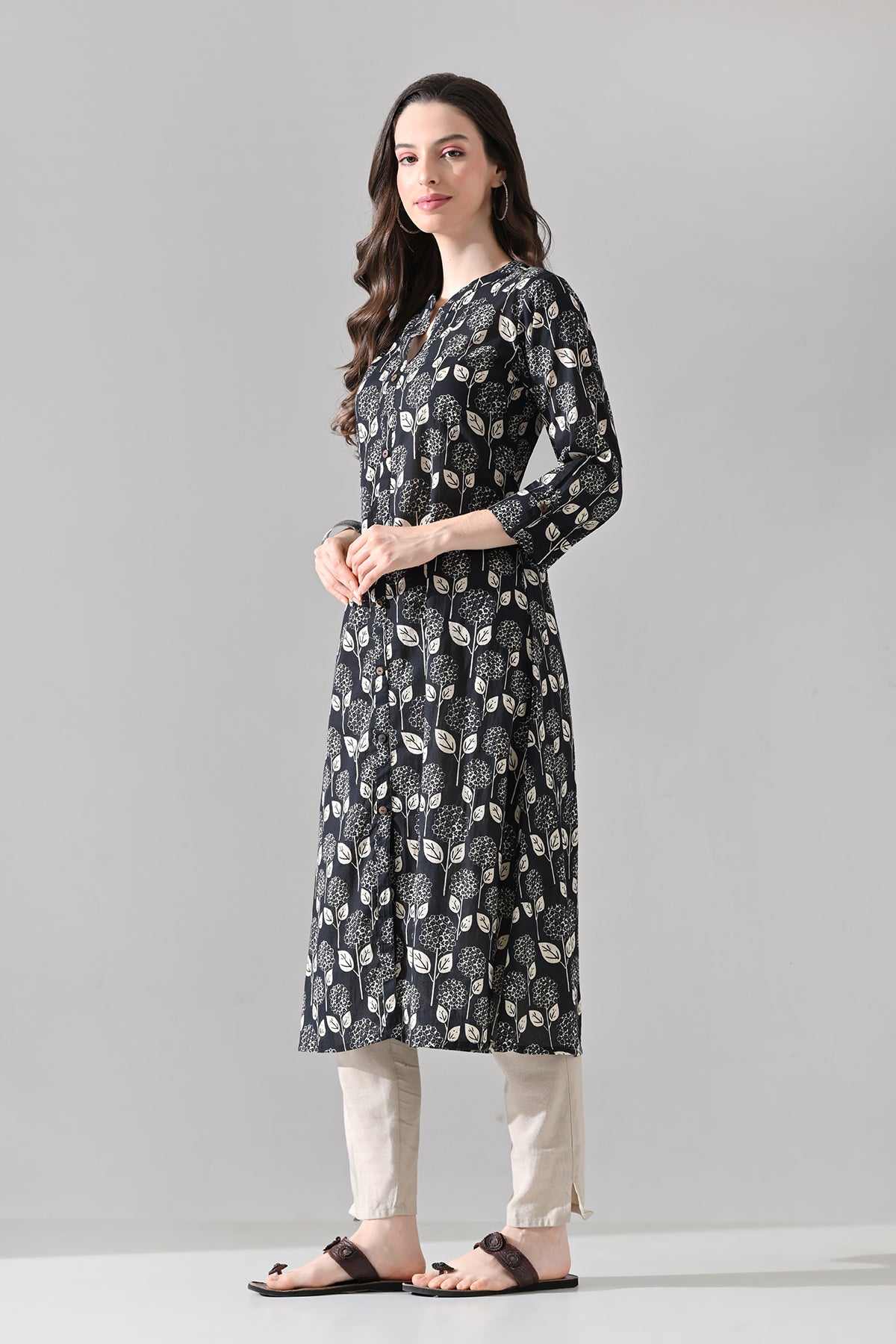 Black Printed Kurta