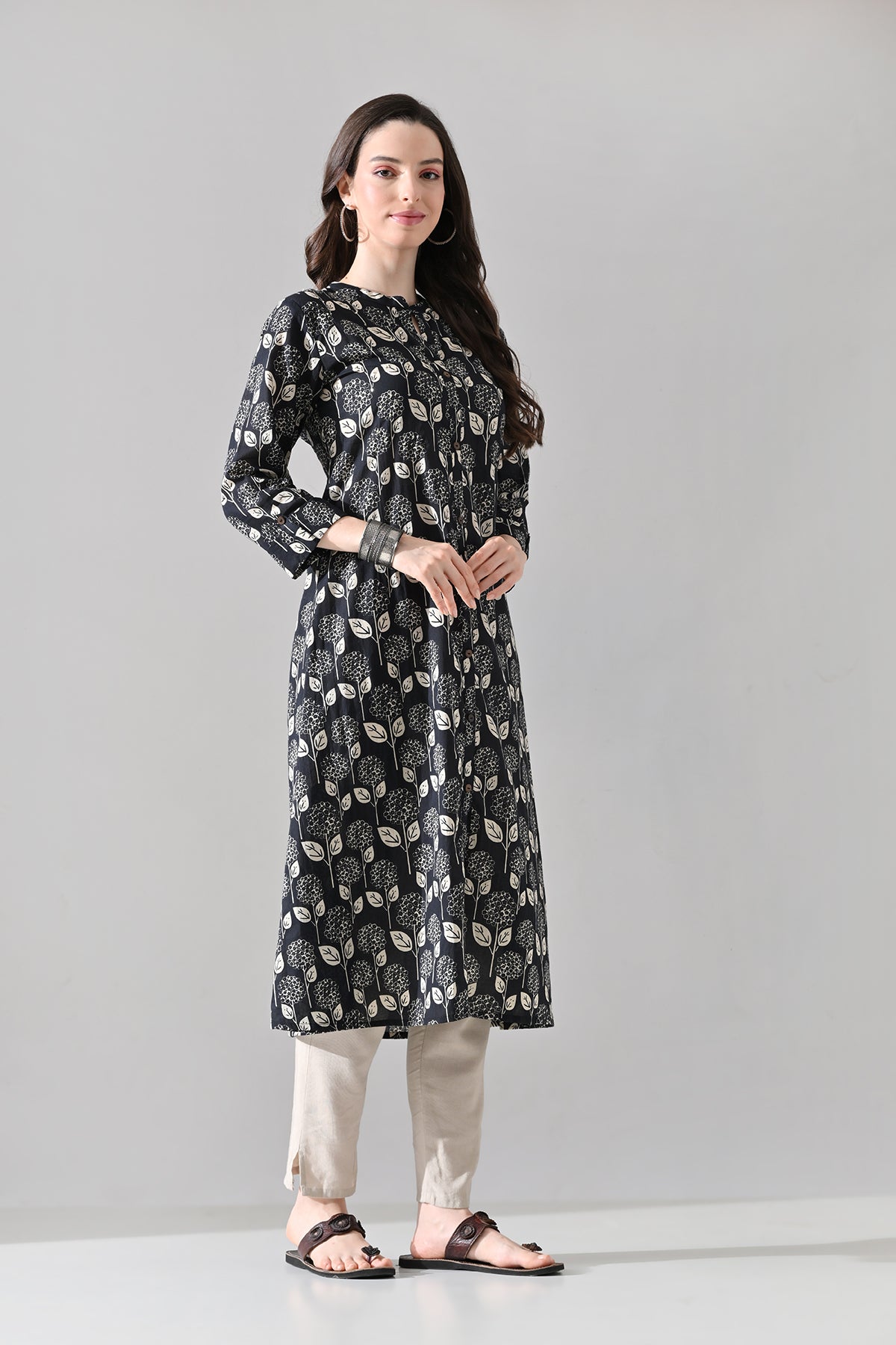 Black Printed Kurta