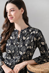 Black Printed Kurta