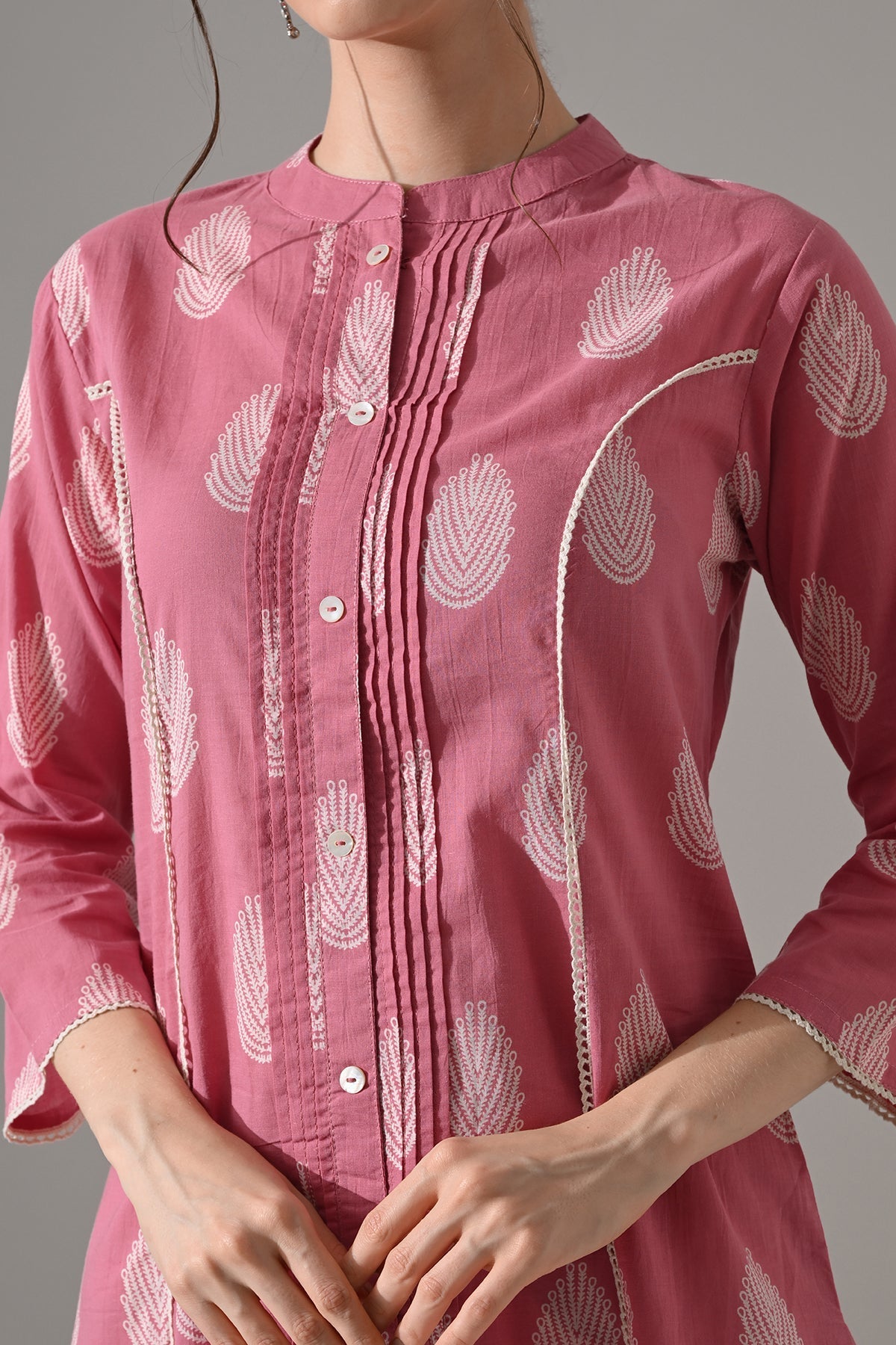 Pink Floral Printed Kurta