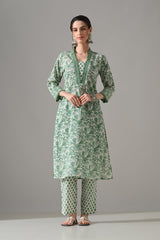 Cream Printed Kurta Set