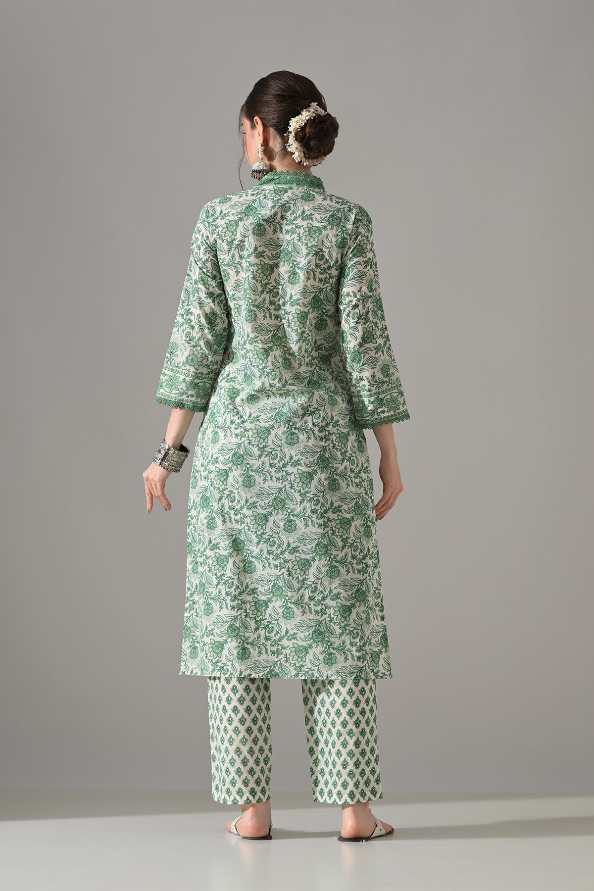 Cream Printed Kurta Set