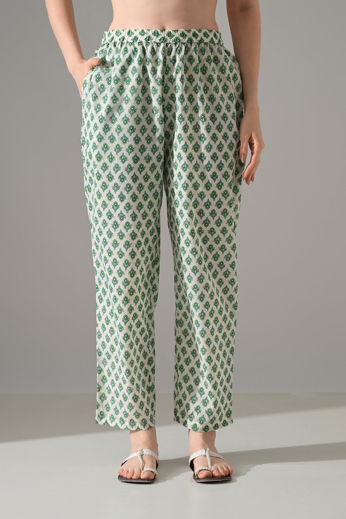 Cream Printed Kurta Set