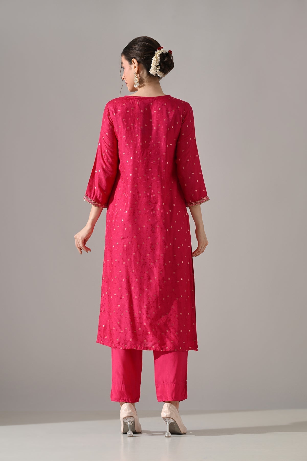 Pink Embroidered Kurta Set
