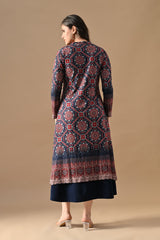 Winter Blue Printed Inner Shrug Set