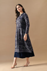 Winter Blue Printed Inner Shrug Set