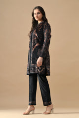 Winter Grey Printed Velvet Co-Ord Set
