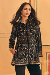Winter Grey Printed Velvet Co-Ord Set