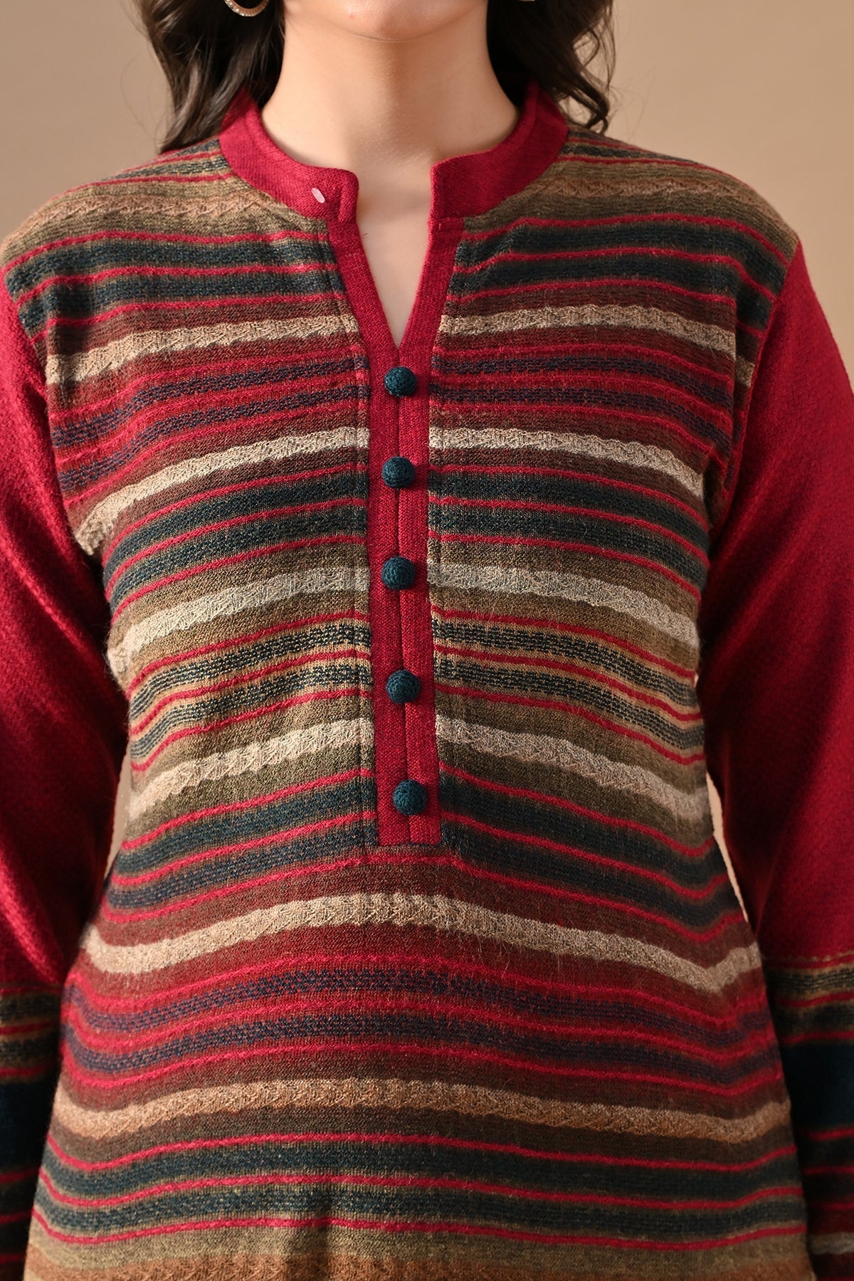 Winter Multi Self Design Woven Kurta Set