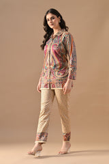 Winter Cream Printed Woven Co-Ord Set