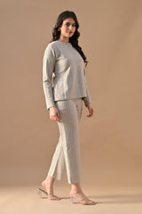 Winter Fawn Self Design Woven Co-Ord Set