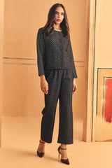 Winter Black Ethnic Motifs Woven Co-Ord Set