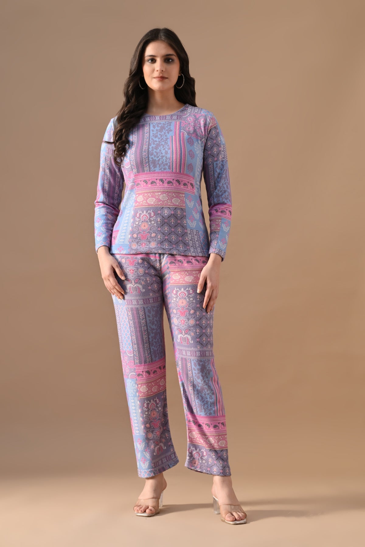 Winter Multi Ethnic Motifs Woven Co-Ord Set