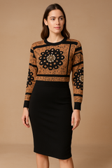 The Luxe Embellished Knit Set: Sweater & Midi Skirt