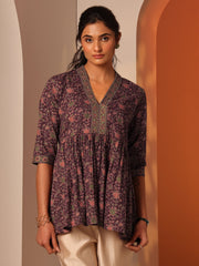 LIBAS LADIES WESTERN KURTI 1PCS 29739 BURGUNDY
