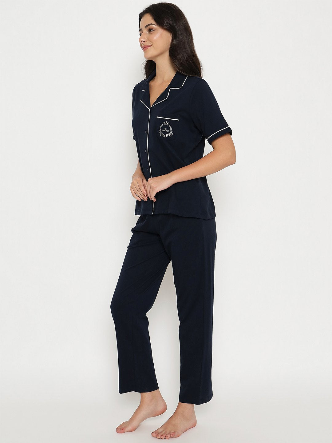 M-Secret Ladies Western Night Suit H/S S5S30055 026 Navy