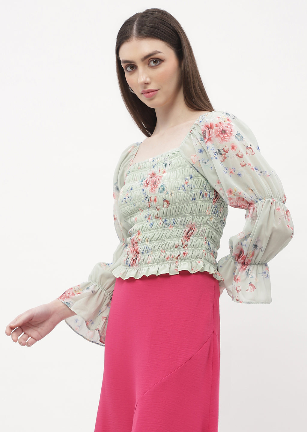 Madame Ladies Western Top H/S M4S18627A 042 Mint