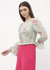 Madame Ladies Western Top H/S M4S18627A 042 Mint